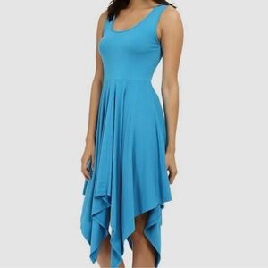 BUNDLE & SAVE! Cotton Jersey grey tank sleeveless midi dress handkerchief M